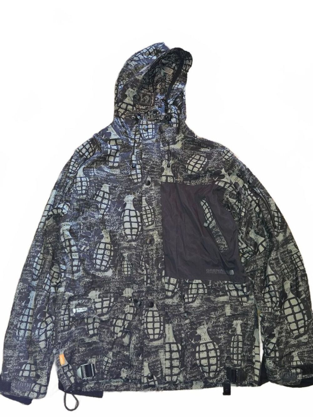 Grenade Fatigue Project Snowboard Ski Hooded Jacket Men's XL AOP Graphic Print